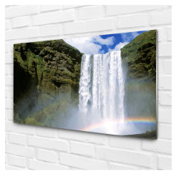 Tablou din sticla securizata Cascada&Curcubeu