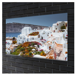 Tablou decorativ sticla Insula Santorini Tablou decorativ sticla Insula Santorini