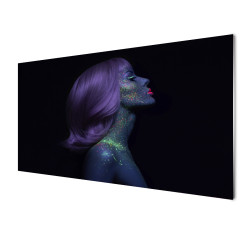Tablou pe sticla machiaj pictat pe piele corp artă design ultraviolet