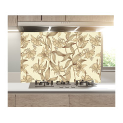 Panou bucatarie, protectie plita, aragaz, antistropire, print UV model Abstract Frunzis 2