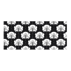 Panou bucatarie, protectie plita, aragaz, antistropire, print UV model Abstract Floare Alb si Negru