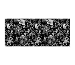 Panou bucatarie, protectie plita, aragaz, antistropire, print UV model Tapet Floral Alb Negru