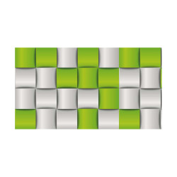 Panou bucatarie, protectie plita, aragaz, antistropire, print UV model Abstract Patrat Verde-Alb