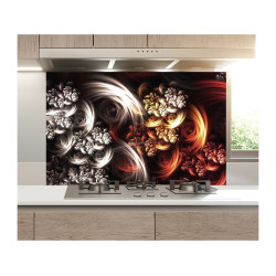 Panou bucatarie, protectie plita, aragaz, antistropire, print UV model Abstract Fum Floral
