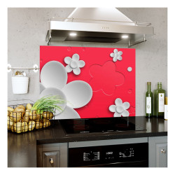 Panou bucatarie, protectie plita, aragaz, antistropire, print UV model Floricele Albe