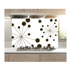Panou bucatarie, protectie plita, aragaz, antistropire, print UV model Abstract Buline Negre