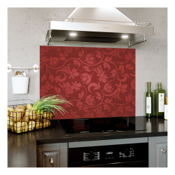 Panou bucatarie, protectie plita, aragaz, antistropire, print UV model Tapet Floral Visiniu