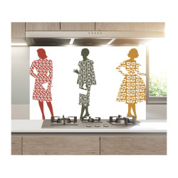 Panou bucatarie, protectie plita, aragaz, antistropire, print UV model Abstract Fete