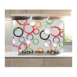 Panou bucatarie, protectie plita, aragaz, antistropire, print UV model Cerculete MultiColore
