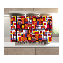 Panou bucatarie, protectie plita, aragaz, antistropire, print UV model Abstract 46 MultiColor
