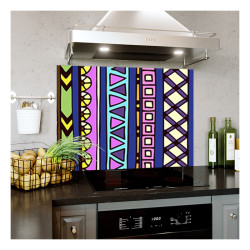Panou bucatarie, protectie plita, aragaz, antistropire, print UV model Tapet Abstract Forme Geometrice Color