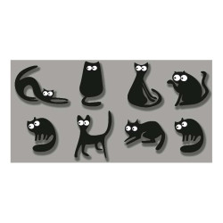 Panou bucatarie, protectie plita, aragaz, antistropire, print UV model Pisici Negre