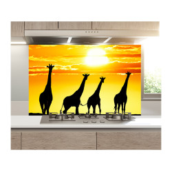 Panou bucatarie, protectie plita, aragaz, antistropire, print UV model 4 Girafe Panou bucatarie, protectie plita, aragaz, antistropire, print UV model 4 Girafe