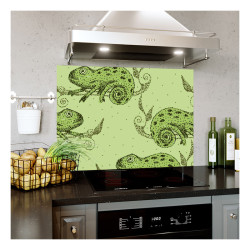 Panou decorativ bucatarie, sticla securizata, protectie plita, print UV, Broasca Vestica