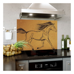 Panou decorativ bucatarie, sticla securizata, protectie plita, print UV model Cal 2