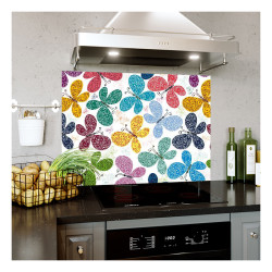 Panou bucatarie, protectie plita, aragaz, antistropire, print UV model Fluturi MultiColori Panou bucatarie, protectie plita, aragaz, antistropire, print UV model Fluturi MultiColori