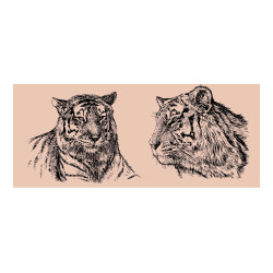 Panou bucatarie, protectie plita, aragaz, antistropire, print UV model Tigru cu Fundal Roz