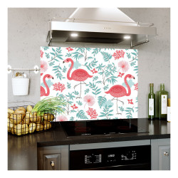 Placa decorativa bucatarie, antistropire, Tablou Flamingo