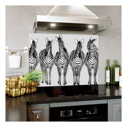 Panou bucatarie, protectie plita, aragaz, antistropire, print UV model 5 Zebre Panou bucatarie, protectie plita, aragaz, antistropire, print UV model 5 Zebre