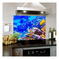 Panou bucatarie, protectie plita, aragaz, antistropire, print UV model Pesti in Ocean 3 Panou bucatarie, protectie plita, aragaz, antistropire, print UV model Pesti in Ocean 3