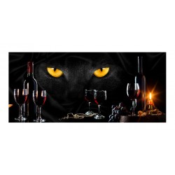 Panou bucatarie, protectie plita, aragaz, antistropire, print UV model Privire de Pisica Neagra