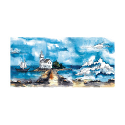 Panou bucatarie, protectie plita, aragaz, antistropire, print UV model Port in Ocean