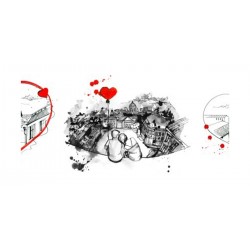 Panou bucatarie, protectie plita, aragaz, antistropire, print UV model Cuplu Indragostit