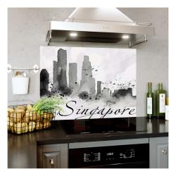 Panou bucatarie, protectie plita, aragaz, antistropire, print UV model Signapore