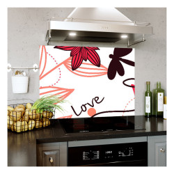 Panou bucatarie, protectie plita, aragaz, antistropire, print UV model Love