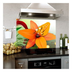 Panou bucatarie, protectie plita, aragaz, antistropire, print UV model Floare Desenata 2