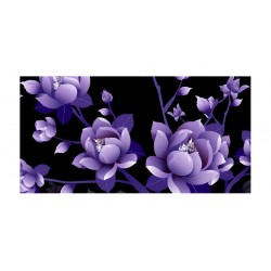 Panou bucatarie, protectie plita, aragaz, antistropire, print UV model Desen Flori Mov