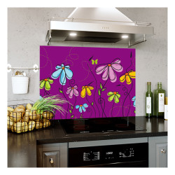 Panou bucatarie, protectie plita, aragaz, antistropire, print UV model Floricele Desenate
