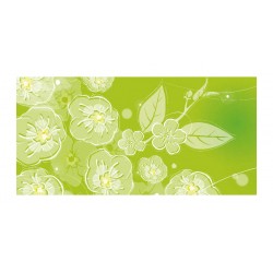 Panou bucatarie, protectie plita, aragaz, antistropire, print UV model Flori cu Fundal Verde