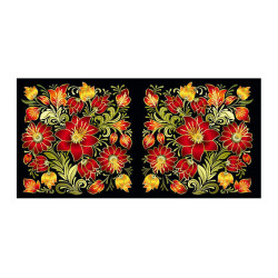 Panou bucatarie, protectie plita, aragaz, antistropire, print UV model Tapet Floral Negru cu Flori
