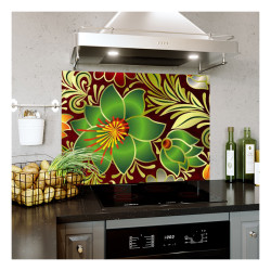 Panou bucatarie, protectie plita, aragaz, antistropire, print UV model Tapet Floral 2