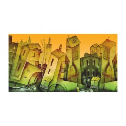 Panou bucatarie, protectie plita, aragaz, antistropire, print UV model Oras Medieval Desen