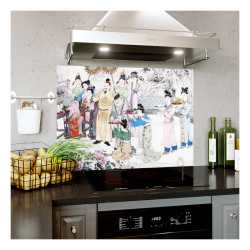 Panou bucatarie, protectie plita, aragaz, antistropire, print UV model Traditie Chineza
