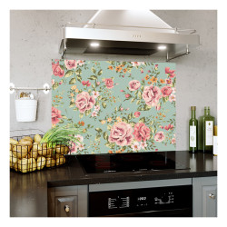 Panou bucatarie, protectie plita, aragaz, antistropire, print UV model Tapet Floral 5