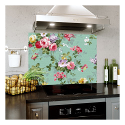 Panou bucatarie, protectie plita, aragaz, antistropire, print UV model Tapet Floral 7