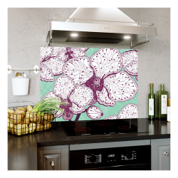 Panou bucatarie, protectie plita, aragaz, antistropire, print UV model Tapet Floral 8