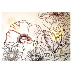 Panou bucatarie, protectie plita, aragaz, antistropire, print UV model Desen Floral 14