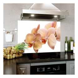 Panou bucatarie, protectie plita, aragaz, antistropire, print UV model Orhidee Phalaenopsis Sanderiana