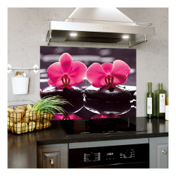 Panou bucatarie, protectie plita, aragaz, antistropire, print UV model Orhidee Violet
