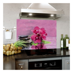 Panou bucatarie, protectie plita, aragaz, antistropire, print UV model Orhidee Colorata