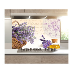 Panou bucatarie, protectie plita, aragaz, antistropire, print UV model Ghiveci de Lavanda