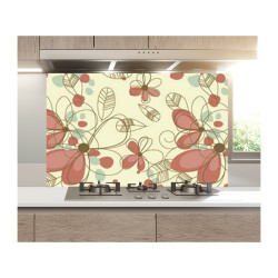 Panou bucatarie, protectie plita, aragaz, antistropire, print UV model Desen Floral