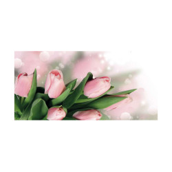 Panou bucatarie, protectie plita, aragaz, antistropire, print UV model Buchet de Lalele Roz