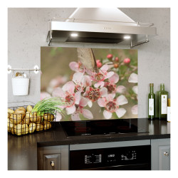 Panou bucatarie, protectie plita, aragaz, antistropire, print UV model Peisaj Floral cu Fluturi