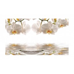 Panou bucatarie, protectie plita, aragaz, antistropire, print UV model Orhidee cu Reflexie in Apa