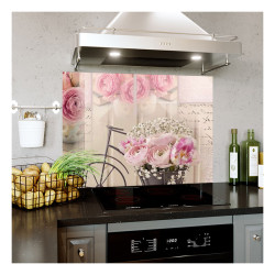 Panou bucatarie, protectie plita, aragaz, antistropire, print UV model Trandafiri Roz 2